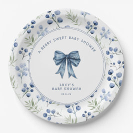 Plato De Papel Berry Sweet Baby Shower Blueberry Bow