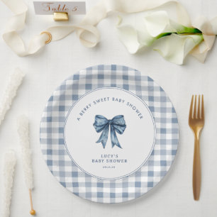 Plato De Papel Berry Sweet Baby Shower Blueberry Bow