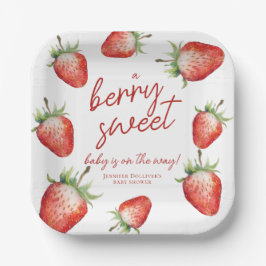 Plato De Papel Berry Sweet Baby Shower Strawberry
