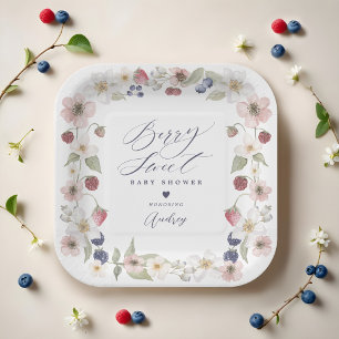 Plato De Papel Berry Sweet Baby Shower Wild Berries & Floral