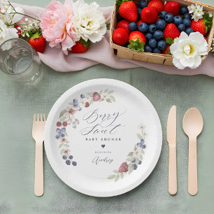 Plato De Papel Berry Sweet Baby Shower Wild Berries & Floral