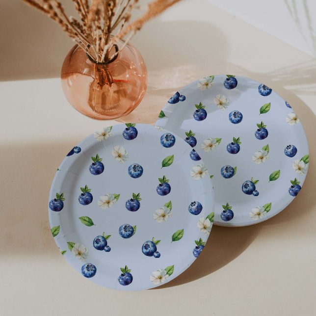 Plato De Papel Berry Sweet Blueberry Baby Shower (Subido por el creador)