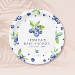 Plato De Papel Berry Sweet Blueberry Baby Shower<br><div class="desc">Placas de papel Baby Shower Berry Sweet Blueberry. Elementos coincidentes disponibles.</div>