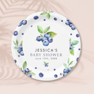 Plato De Papel Berry Sweet Blueberry Baby Shower