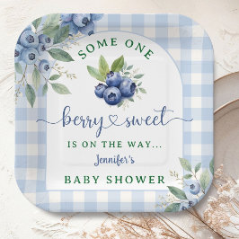Plato De Papel Berry Sweet Blueberry Baby Shower