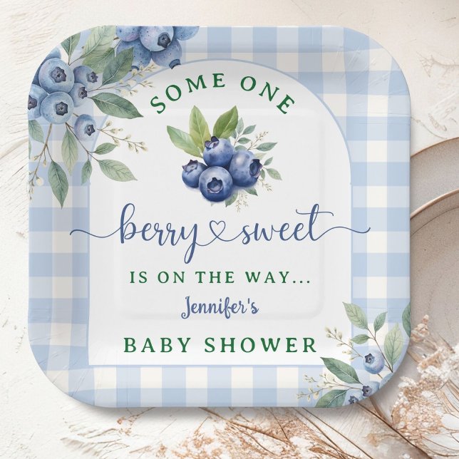 Plato De Papel Berry Sweet Blueberry Baby Shower (Subido por el creador)