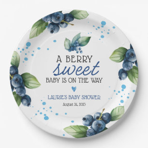 Plato De Papel Berry Sweet Blueberry Baby Shower