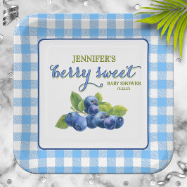 Plato De Papel Berry Sweet Blueberry Theme Baby Shower