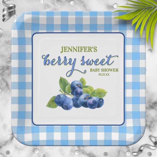 Plato De Papel Berry Sweet Blueberry Theme Baby Shower (Subido por el creador)
