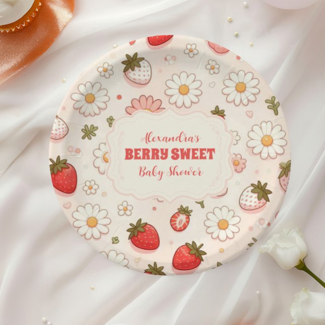 Plato De Papel Berry Sweet Pink Coquette Baby (Subido por el creador)