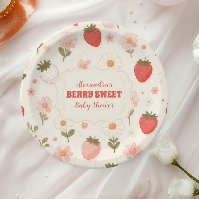 Plato De Papel Berry Sweet Pink Coquette Baby (Subido por el creador)