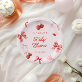 Plato De Papel Berry Sweet Pink Coquette Baby Shower