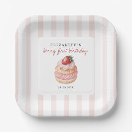 Plato De Papel Berry Sweet Pink First Birthday