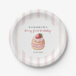 Plato De Papel Berry Sweet Pink First Birthday