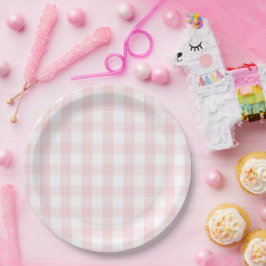 Plato De Papel Berry Sweet Pink Gingham Birthday Party