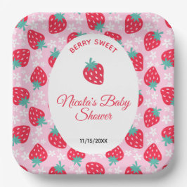 Plato De Papel Berry Sweet Pink Strawberry Baby Shower
