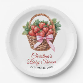 Plato De Papel Berry Sweet Strawberry Baby Shower