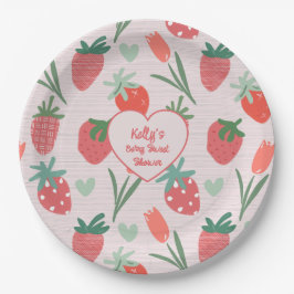 Plato De Papel Berry Sweet Strawberry Baby Shower Paper Plate