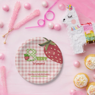 Plato De Papel Berry Sweet Strawberry Birthday Paper Plate