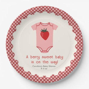Plato De Papel Berry Sweet Strawberry Bodysuit Baby Shower