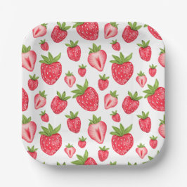 Plato De Papel Berry Sweet Strawberry Patten Cute Cumpleaños