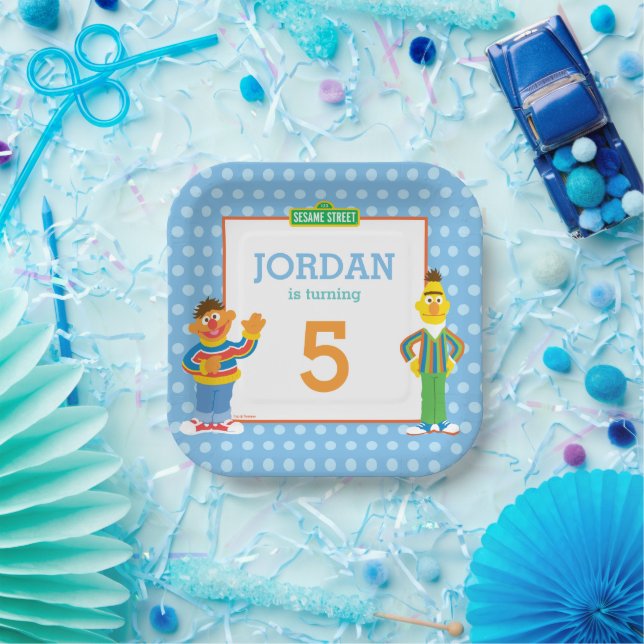 Plato De Papel Bert and Ernie Birthday (Fiesta)