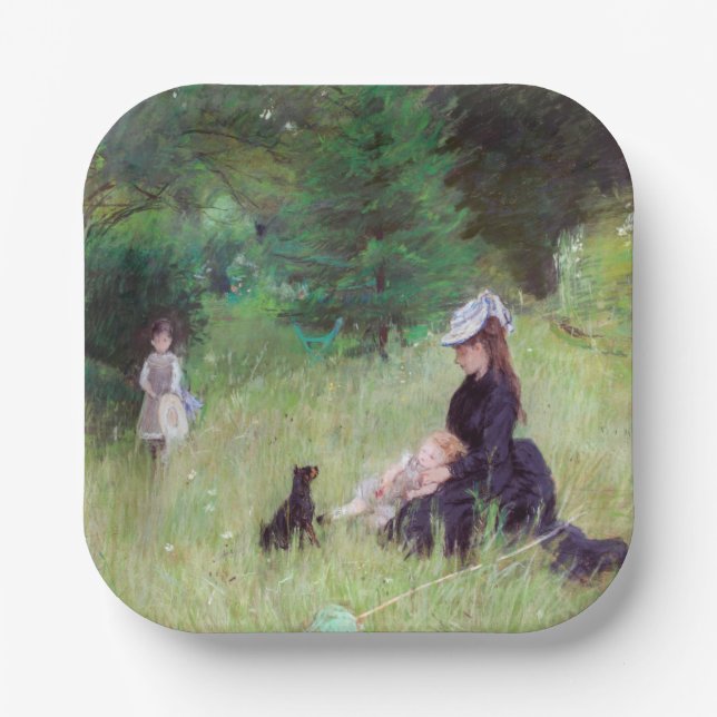 Plato De Papel Berthe Morisot - En un parque (Anverso)