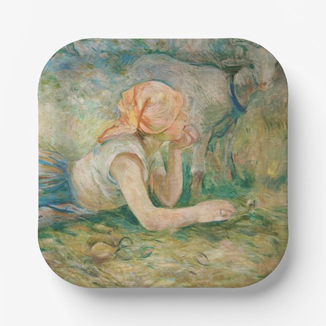 Plato De Papel Berthe Morisot - Pastores descansando (Anverso)