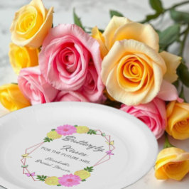 Plato De Papel Besos de Mariposa Para La Futur Señora en la Despe