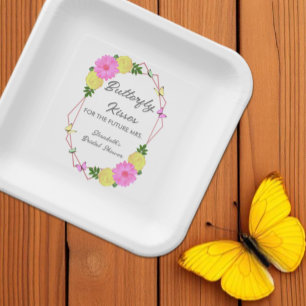 Plato De Papel Besos de Mariposa para la futura Sra. Desayuno de