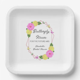 Plato De Papel Besos de Mariposa Para La Futura Sra. Desayuno Nup