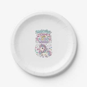 Plato De Papel Besos de unicornio y deseos de arcoíris Uvas paste