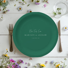 Plato De Papel BEST DAY EVER! Modern Minimal Green Wedding