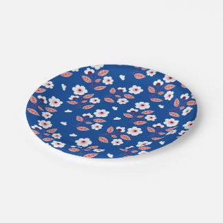 Plato De Papel Bestseller diseño azul floral para boda