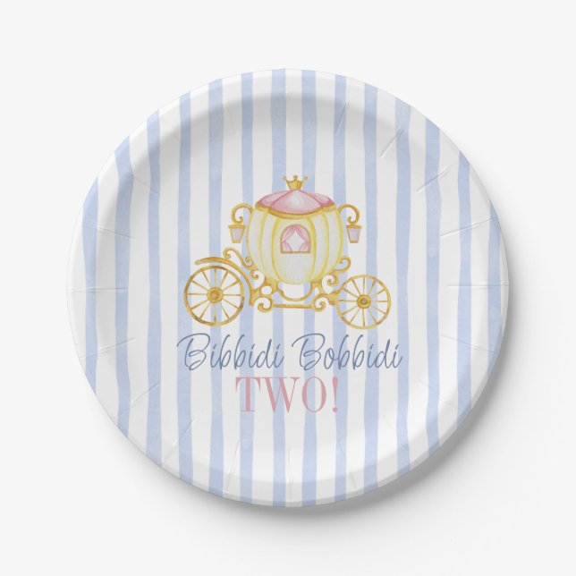Plato De Papel Bibbidi Bobbidi Boo Two - Second Princess Birthday (Anverso)