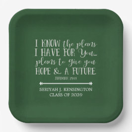 Plato De Papel Biblia cristiana moderna versus graduación verde