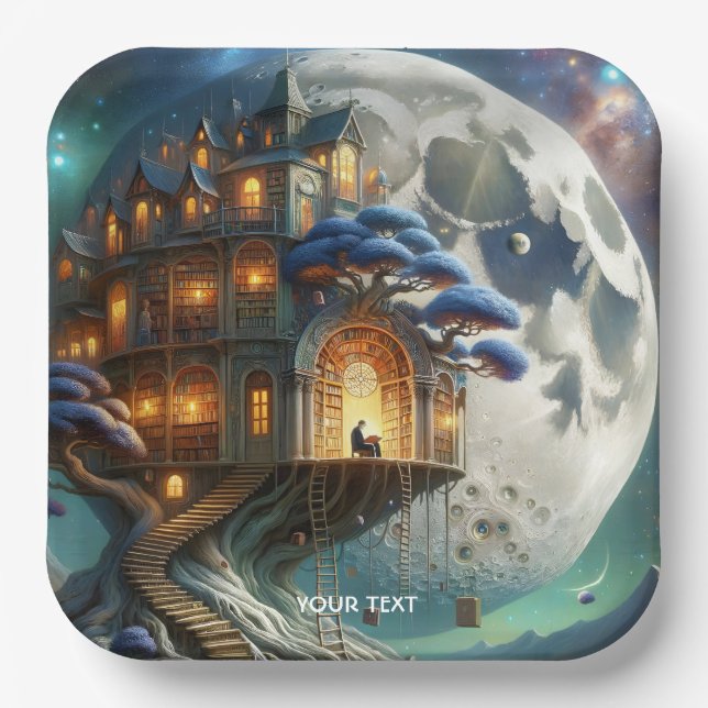 Plato De Papel Biblioteca Fantasy Cute Boy Moon (Anverso)
