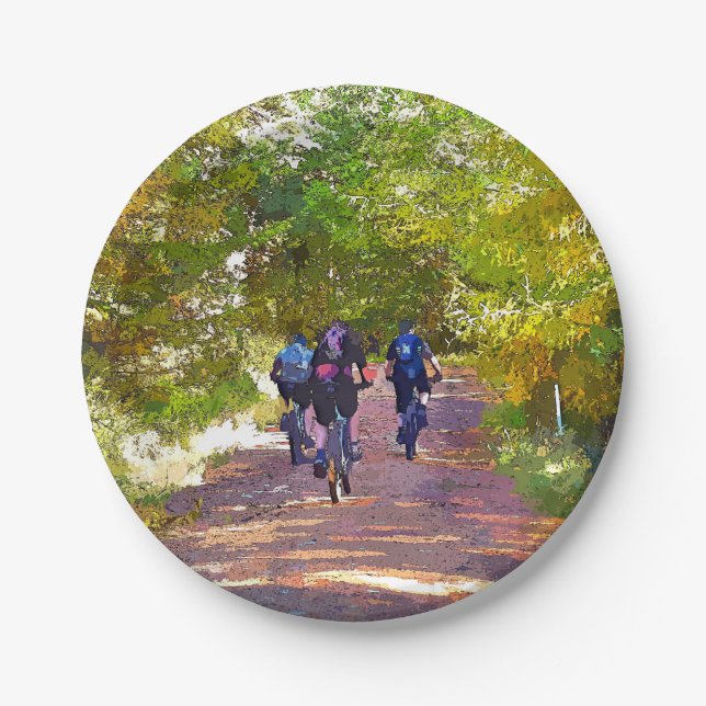 PLATO DE PAPEL BICICLETA DE MONTAÑA (Anverso)