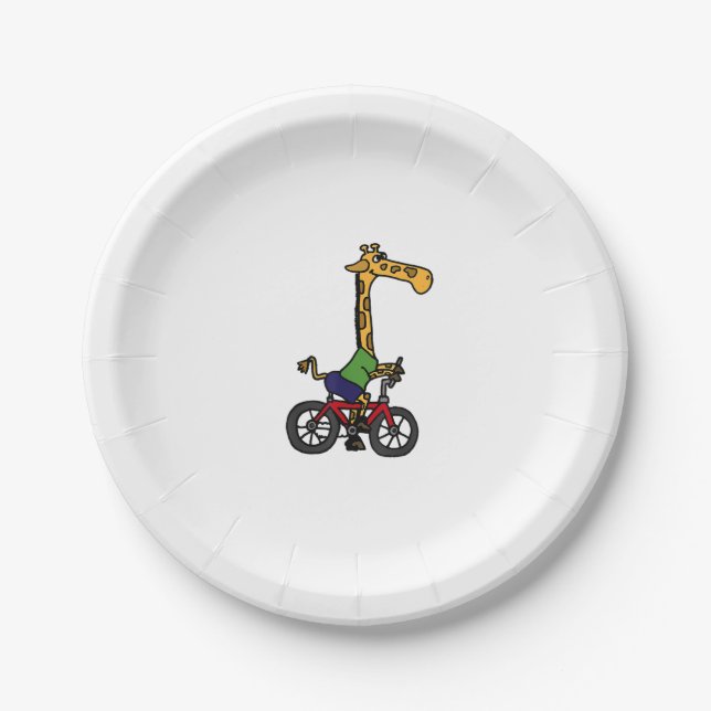 Plato De Papel Bicicleta Guay Giraffe Riding (Anverso)