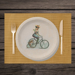 Plato De Papel Bicicleta virgen Lady Dog