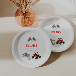 Plato De Papel Bicicletas Cute Tema Combinado Cumpleaños