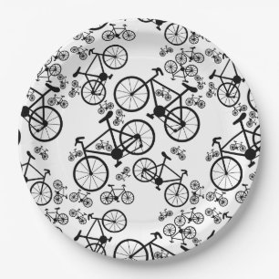 Plato De Papel Bicicletas grandes y pequeñas