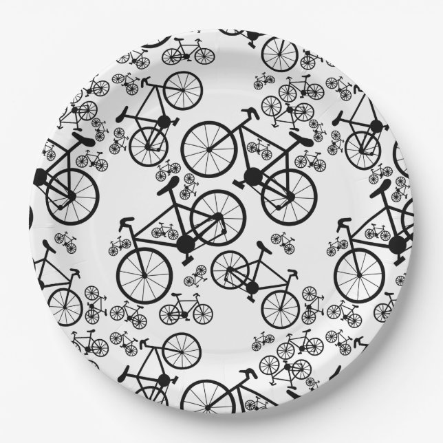 Plato De Papel Bicicletas grandes y pequeñas (Anverso)