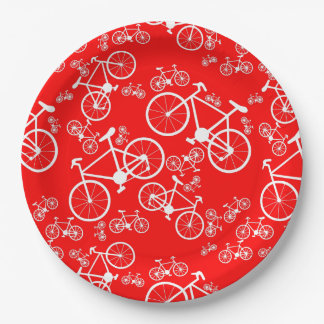 Plato De Papel Bicicletas grandes y pequeñas