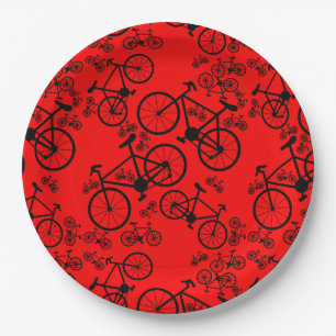 Plato De Papel Bicicletas grandes y pequeñas