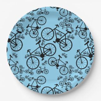 Plato De Papel Bicicletas grandes y pequeñas