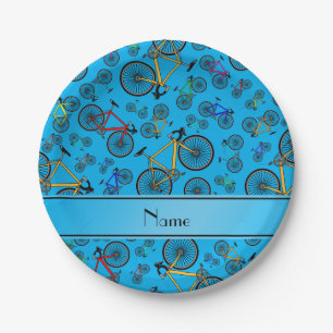 Plato De Papel Bicis conocidas personalizadas del camino del azul