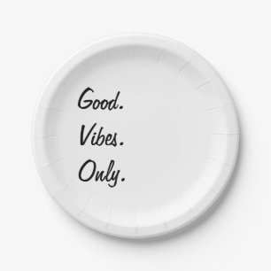 Plato De Papel Bien. Vibes. Solo. (Colores y texto del Personaliz