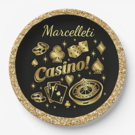 Plato De Papel Bienes del Fiesta del Casino