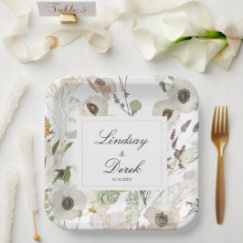 Plato De Papel Bienvenida a Boda de Primavera Moderna